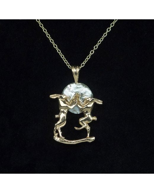 Simon Kemp Jewellers Metallic Boxing Hares Pendant