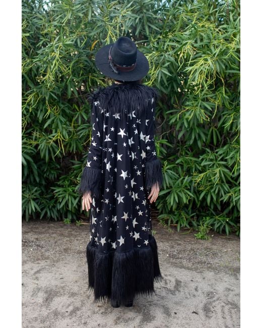 Jennafer Grace Black Penny Deluxe Starina Faux Fur Coat