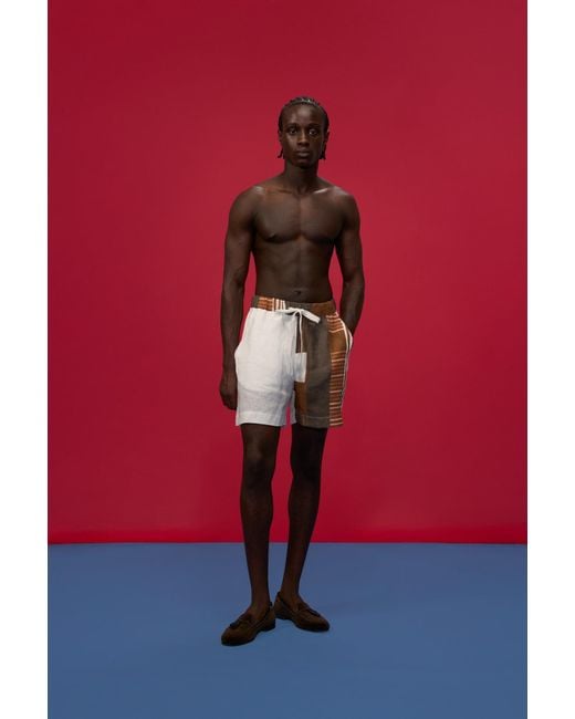 Studio Afuera White Lima Clay Linen Shorts