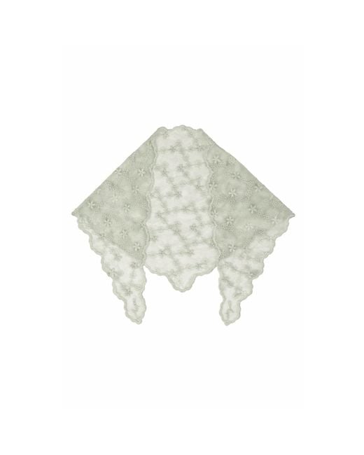 Saachi Green Embroidered Lace Sage Bandana
