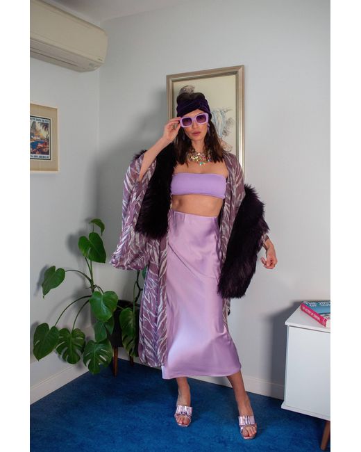 Jennafer Grace Black Shadow Amethyst Faux Fur Shawl
