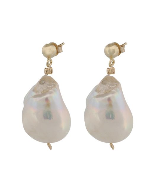 Ebru Jewelry White Bold Baroque Pearl & Stud Earrings