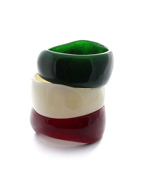 Hye Jane Jewelry Green Moss Resin Forma Bangle