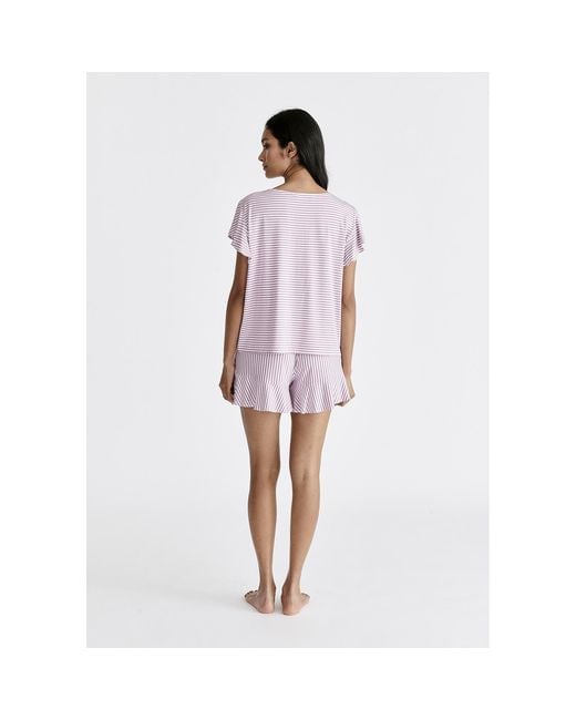 Paisie Purple Frill Pyjama T-Shirt And Shorts
