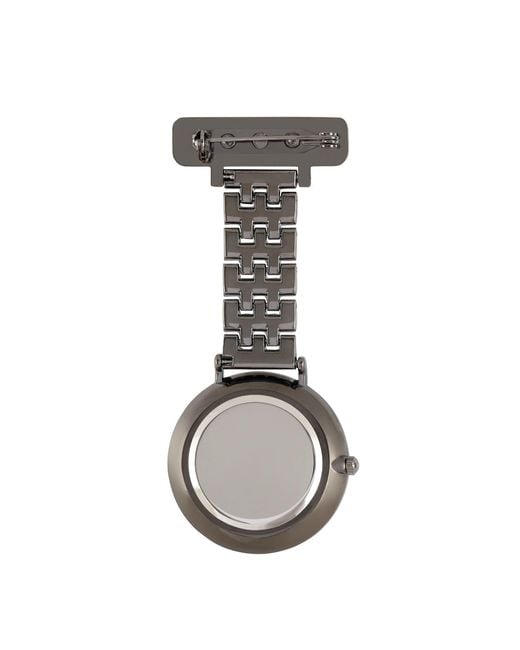 Bermuda Watch Company Gray Annie Apple Rose Gunmetal Link Bracelet Nurse Fob Watch