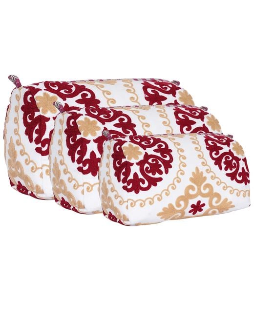Conscious Yoga Collective Red The Suzani Three Piece Travel Set