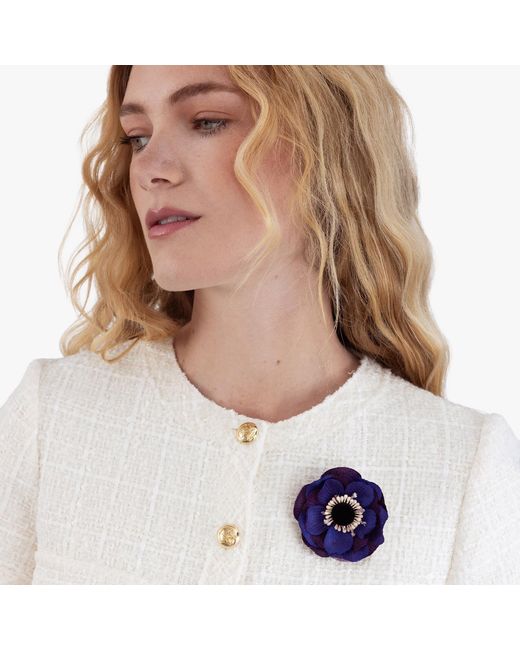 Helena Simon Blue The Anemone Floral Brooch