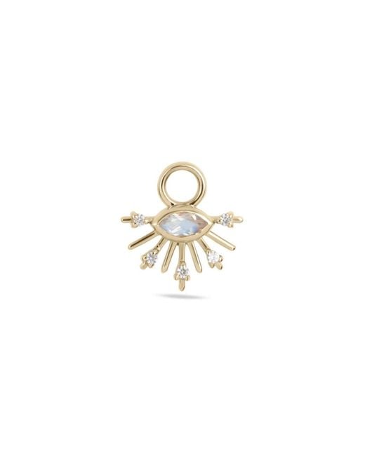 Zohreh Metallic Moonstone & Sapphire Sunburst Earring Charm 9K