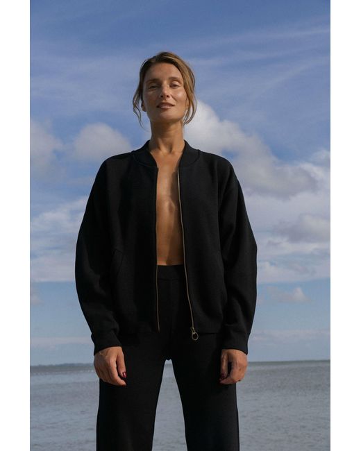 SALANIDA Blue Onda 100% Merino Bomber Jacket