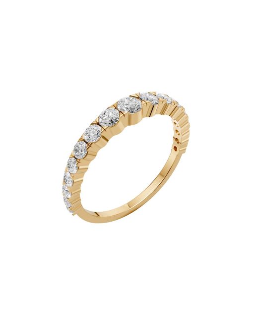 Aya Fine Jewelry Metallic 0.75 Ctw Round Lab Diamond Graduated Half Eternity Ring