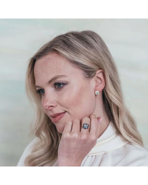 Augustine Jewels Blue Sky Topaz Enamel Earrings