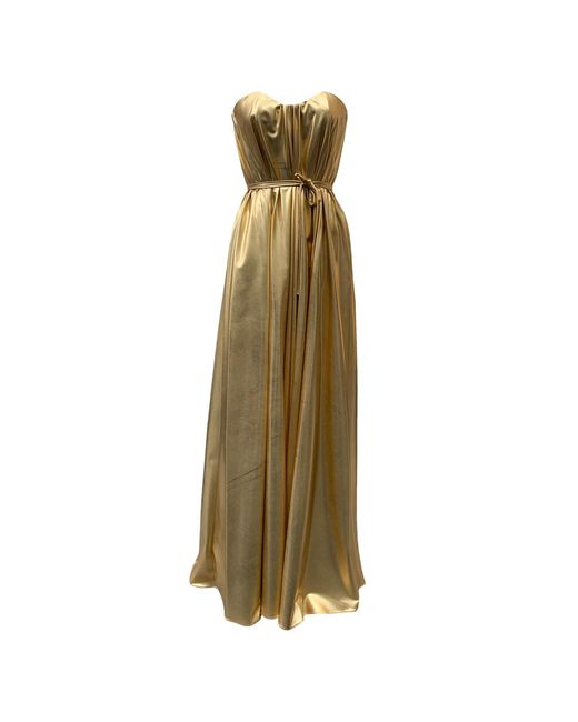 Imaatu Metallic Quiet Glam Maxi Gown – Corseted Premium Faux Leather & Hidden Pockets