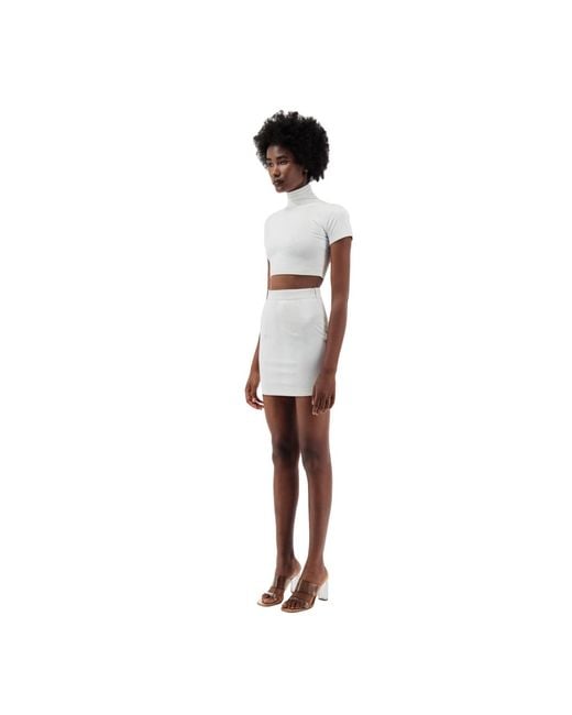 Úchè White Snake Print Mini Skirt
