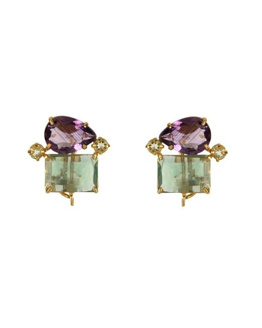 Bounkit Green Pauline Studs French Clip