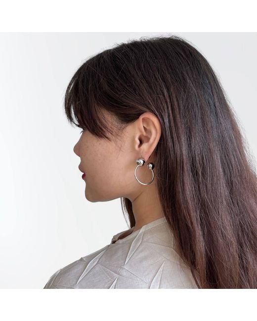 London Atelier Byproduct Blue Geometric Balls Hoop Earrings