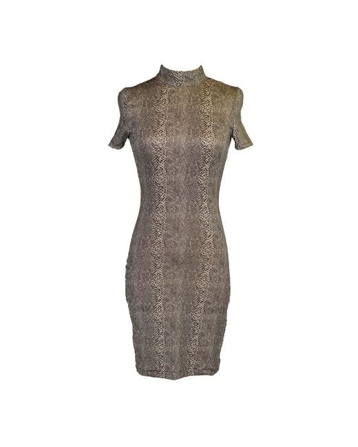 Jennafer Grace Gray Viper Villain Mockneck Mini Dress