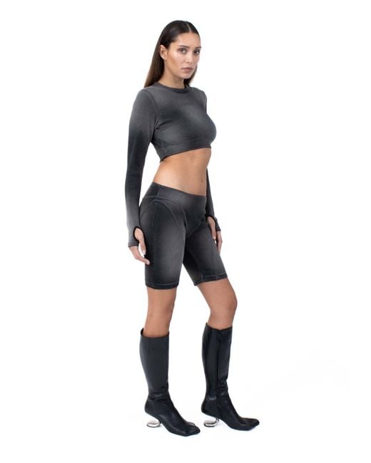 Ardea Gray Stride Biker Shorts