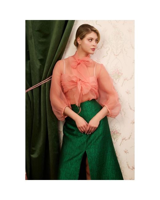 Georgette Pink Soft Rose Bow Top