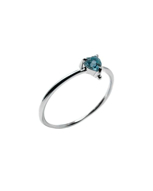 NASI SILVER Blue Yours Heart Ring- Topaz