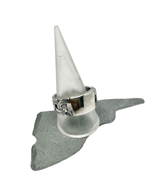Tg-Jewellery by Tamara Gervasio Green Chain & Plate Ring – Sterling, Handmade for men