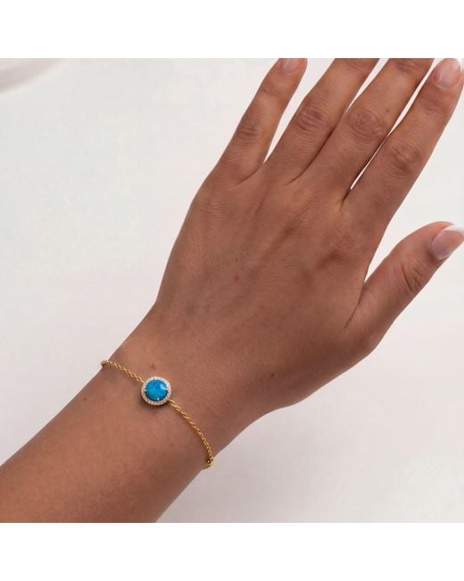 Latelita London Metallic Round Opal Bracelet Cz