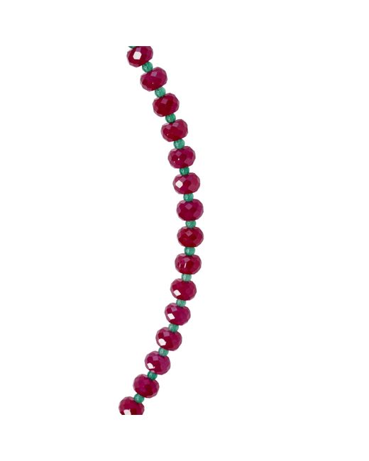 Bombyx House Red Jumbo Ruby Agate Alternating Necklace