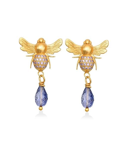 Myrto Katramadou Jewellery Metallic Queen Bee Amethyst Stud Earrings