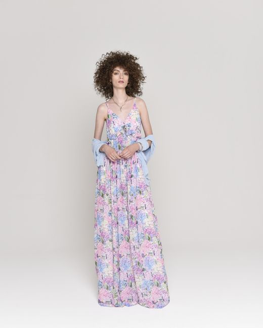NEVA Purple Aveline Floral Empire Maxi Dress