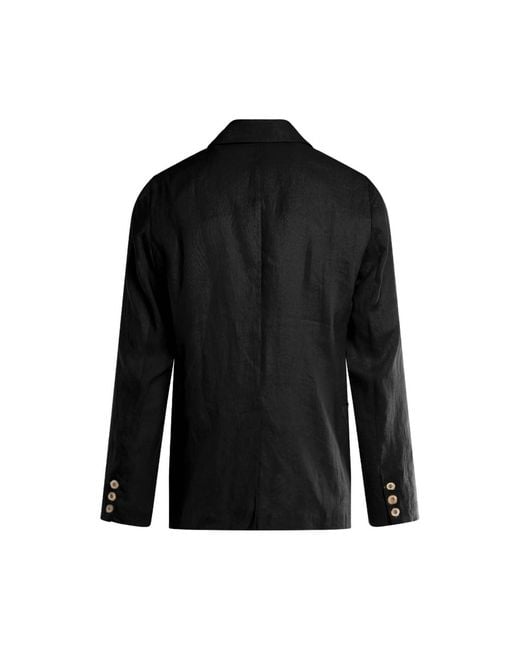 Haris Cotton Black Classic Linen Jacket for men