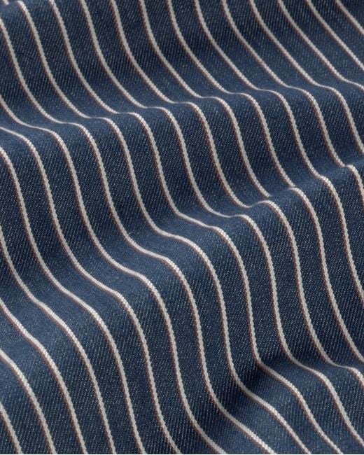 Thinking Mu Blue Low Rise Pants With Natural Dyed Stripes Railway Kettan