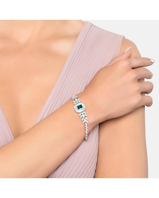 Latelita London Metallic Countess Gemstone Bracelet Emerald