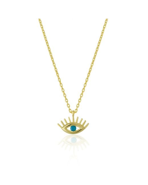 Spero London Metallic Eye Evil Eye Sterling Necklace