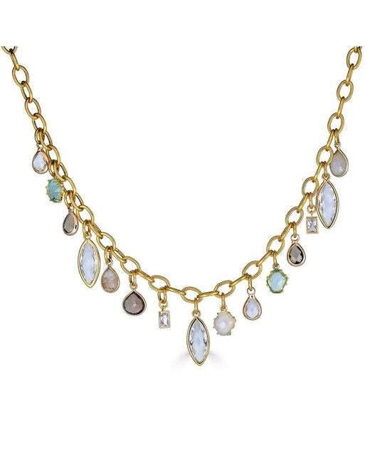 Loni Paul Jewelry Metallic Single Strand Gemstone Charm Necklace