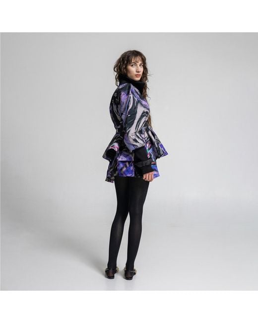 ARTISTA Blue Queeny Puffy Printed Jacket