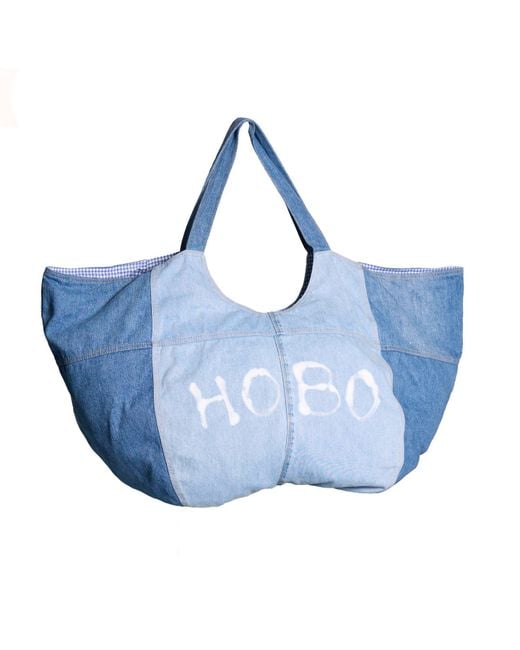 Love and Nostalgia Blue Hobo Patchwork Bag
