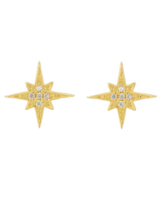 Latelita London Yellow Aurora North Star Stud Earrings Gold