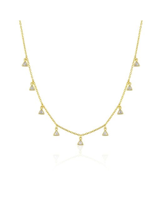 Spero London Metallic Jewelled Triangle Sterling Station Necklace