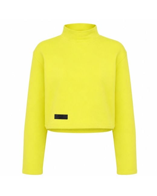 Modrn Studio Yellow Ultra-Soft Cotton Crop Sweatshirt