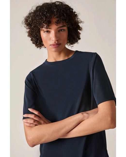 James Lakeland Blue Jersey Relaxed Top