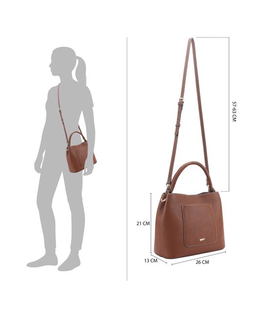 Paul Costelloe Brown Rosa Leather Bag