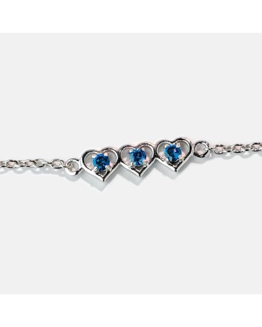 Belinda Jewelz Metallic Sapphire Triple Heart Bracelet