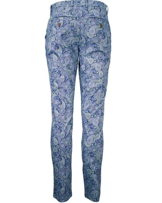 Lords of Harlech Blue Jack Pow Paisley Pant for men