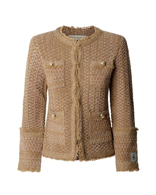 The Extreme Collection Brown Neutrals Camel Tweed-Style Jacket Bryony