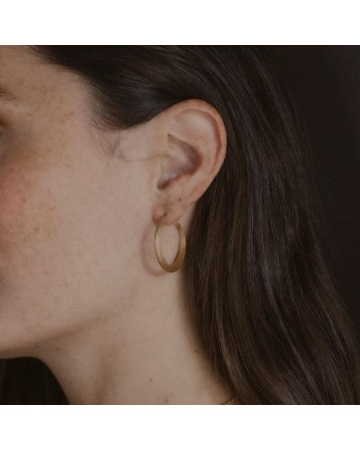 Claire Hill Designs Metallic Brushed Large Tapered Hoop Earrings