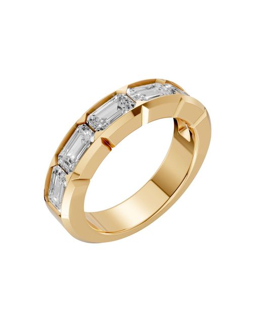 Aya Fine Jewelry Metallic Emerald Cut Lab Diamond Eternity Geometric Wedding Band Ring