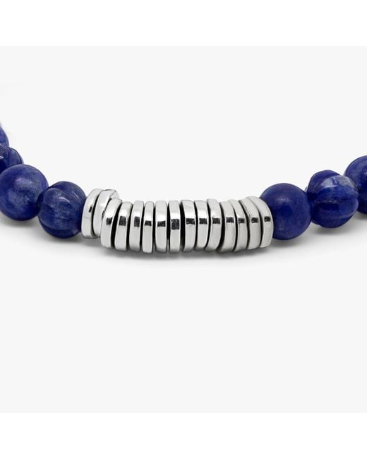 Tateossian Blue Classic Discs Beaded Bracelet for men