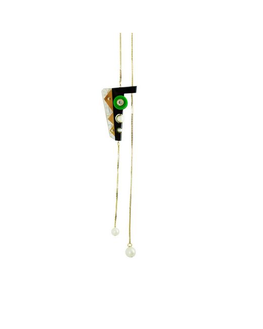 Gissa Bicalho Multicolor Handmade Acrylic Necklace Inti /nacre
