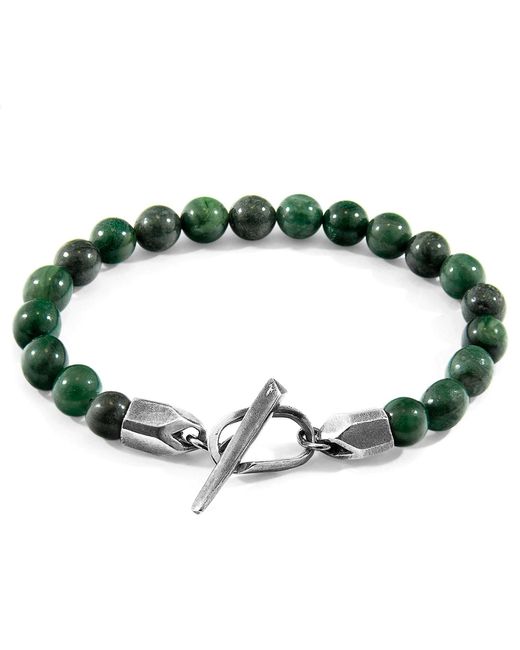 Anchor and Crew Green Jade Tinago & Stone Beaded Bracelet for men