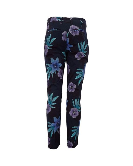 Lords of Harlech Blue Charles Floral Memory Pant for men