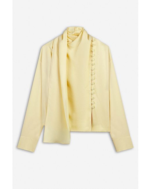 Nocturne Yellow Shawl Collar Blouse